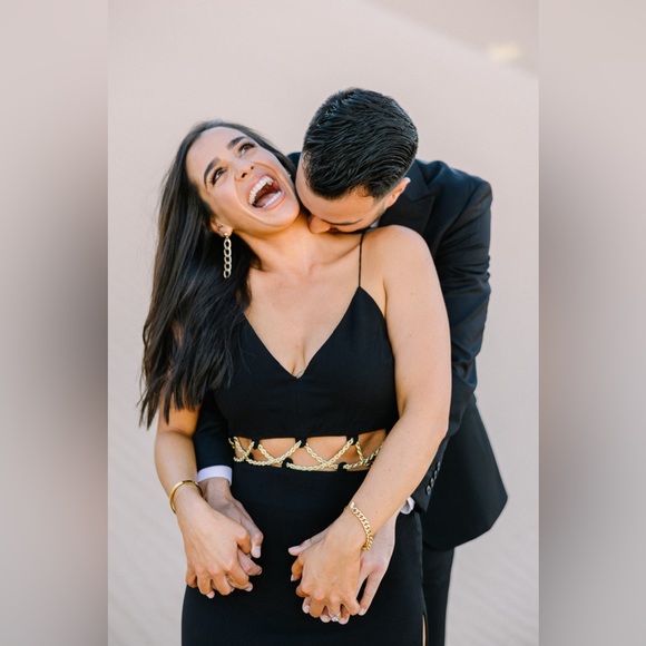 Meshki Gold Chain Maxi Dress - Black, Formal - Picture 3 of 4